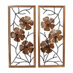 Top 10 🌟 Grayson Lane 14-in x 32-in Rust Teak Wooden Contemporary Style Wall Decor - Set of 2 🎁 -GRAYSON LANE Sales 2022 330940753 AlternateImage7 l