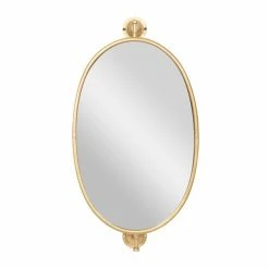Best reviews of 😉 Grayson Lane 15-in x 29-in Oval Gold Contemporary Framed Wall Mirror ⭐