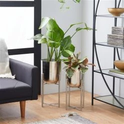 Flash Sale 🌟 Grayson Lane 11-in x 22-in Silver Metal Planters - Set of 2 💯 -GRAYSON LANE Sales 2022 330940770 AlternateImage2 l