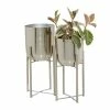 Flash Sale 🌟 Grayson Lane 11-in x 22-in Silver Metal Planters - Set of 2 💯