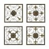 Best Pirce 🎁 Grayson Lane 16-in x 16-in Brown Metal Rustic Wall Decor - Set of 4 😉
