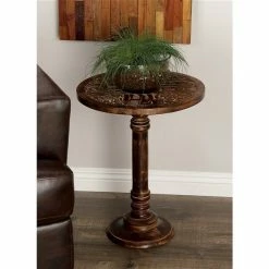 Best reviews of 🎁 Grayson Lane 21-in x 17-in Brown Wood Round Accent Table 🥰 -GRAYSON LANE Sales 2022 330940782 AlternateImage2 l