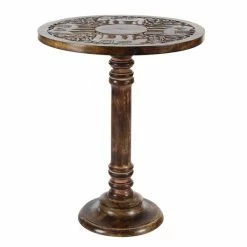 Best reviews of 🎁 Grayson Lane 21-in x 17-in Brown Wood Round Accent Table 🥰