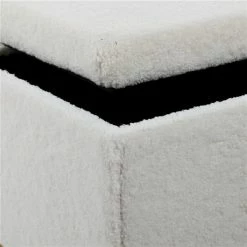 Outlet ⭐ Grayson Lane Modern White Fur and Wood Square Integrated Storage Ottoman 🛒 -GRAYSON LANE Sales 2022 330940784 AlternateImage3 l