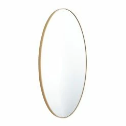 Outlet 👏 Grayson Lane 32-in x 18-in Oval Gold Contemporary Framed Wall Mirror 🥰 -GRAYSON LANE Sales 2022 330940786 AlternateImage5 l