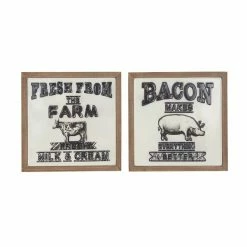 Discount 🥰 Grayson Lane 18-in x 18-in Black Metal Farmhouse Sign Wall Decor - Set of 2 😍