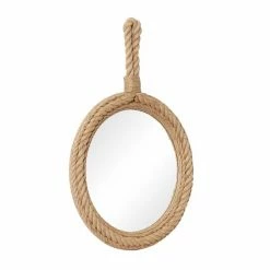 Best deal ⭐ Grayson Lane 34-in x 23-in Round Brown Coastal Framed Wall Mirror ✨ -GRAYSON LANE Sales 2022 330940801 AlternateImage5 l