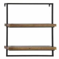 New ✔️ Grayson Lane 24-in x 26-in Brown Metal and Wood Industrial Wall Shelves ❤️