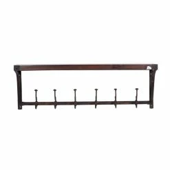 Cheap ⌛ Grayson Lane 39-in x 13-in Brown Industrial Wood Wall Hook Rack with Shelf 😍 -GRAYSON LANE Sales 2022 330940814 AlternateImage5 l