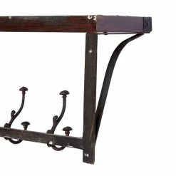 Cheap ⌛ Grayson Lane 39-in x 13-in Brown Industrial Wood Wall Hook Rack with Shelf 😍 -GRAYSON LANE Sales 2022 330940814 AlternateImage7 l
