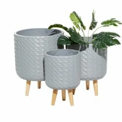 Top 10 π Grayson Lane 14.15-in x 17.75-in Grey Ceramic Planters - Set of 3 π§¨