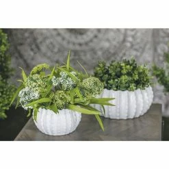 Brand new ⭐ Grayson Lane 17-in x 7-in White Stone Low Bowl Planters - Set of 3 🎁 -GRAYSON LANE Sales 2022 330940822 AlternateImage2 l