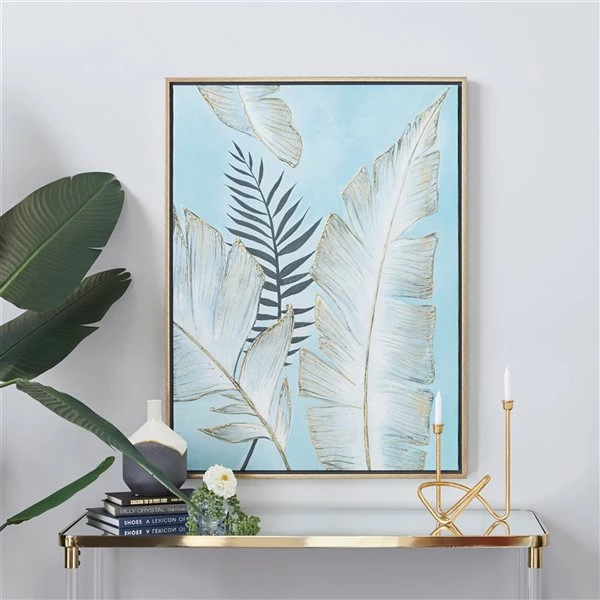Deals ๐ Grayson Lane 40-in x 30-in Gold Wood Framed Coastal Style Wall Art with Blue Canvas ๐ 2 Deals ๐ Grayson Lane 40-in x 30-in Gold Wood Framed Coastal Style Wall Art with Blue Canvas ๐ - Image 2