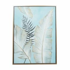 Deals 😉 Grayson Lane 40-in x 30-in Gold Wood Framed Coastal Style Wall Art with Blue Canvas 😍