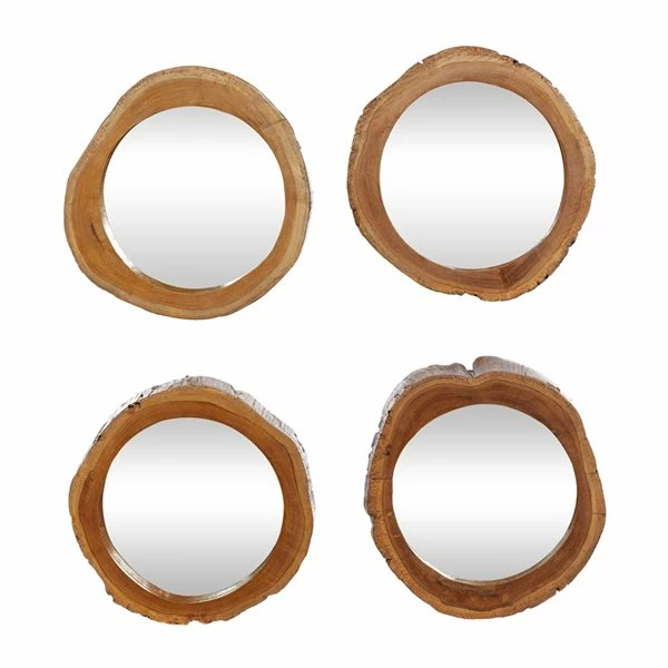 Best Sale 🥰 Grayson Lane 13-in x 13-in Round Brown Rustic Framed Wall Mirror - Set of 4 🧨 1 Best Sale 🥰 Grayson Lane 13-in x 13-in Round Brown Rustic Framed Wall Mirror - Set of 4 🧨