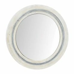 Best reviews of 🎁 Grayson Lane 34-in x 34-in Round White Farmhouse Framed Wall Mirror 🔥