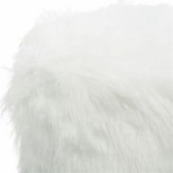 Outlet ⭐ Grayson Lane Modern White Fabric Round Ottoman 🎁 -GRAYSON LANE Sales 2022 330940859 AlternateImage4 l