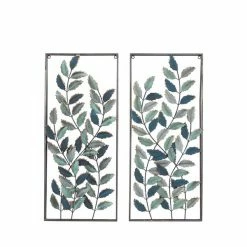 Budget 🛒 Grayson Lane 14-in x 32-in Black Metal Traditional Floral Wall Decor - Set of 2 🔥