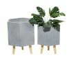New 😍 Grayson Lane 13.25-in x 17.15-in Grey Ceramic Planters - Set of 2 🤩