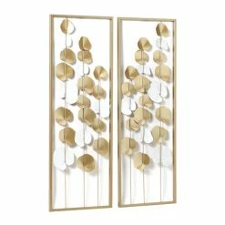 Brand new 🎉 Grayson Lane 12-in x 33.5-in Gold Metal Modern Floral Wall Decor - Set of 2 😉 -GRAYSON LANE Sales 2022 330940869 AlternateImage7 l