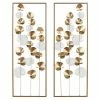 Brand new 🎉 Grayson Lane 12-in x 33.5-in Gold Metal Modern Floral Wall Decor - Set of 2 😉