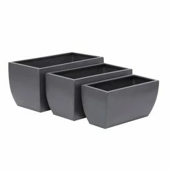 Discount 🌟 Grayson Lane 19.70-in x 9.90-in Grey Metal Planters - Set of 3 🔔 -GRAYSON LANE Sales 2022 330940897 AlternateImage5 l