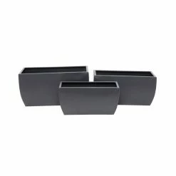Discount 🌟 Grayson Lane 19.70-in x 9.90-in Grey Metal Planters - Set of 3 🔔