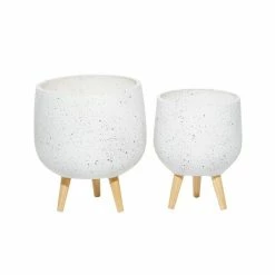 Brand new 🛒 Grayson Lane 14.95-in x 16.85-in White Ceramic Planters - Set of 2 👍 -GRAYSON LANE Sales 2022 330940899 AlternateImage5 l