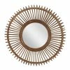 Hot Sale 🥰 Grayson Lane 30-in x 30-in Round Brown Boho Framed Wall Mirror 🔔