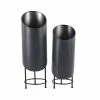 Best Pirce ❤️ Grayson Lane 11-in x 33-in Black Metal Planters - Set of 2 ⭐