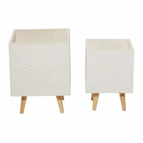 Budget โ Grayson Lane 11.3-in x 15.6-in White Ceramic Planters - Set of 2 ๐ 4 Budget โ Grayson Lane 11.3-in x 15.6-in White Ceramic Planters - Set of 2 ๐ - Image 4