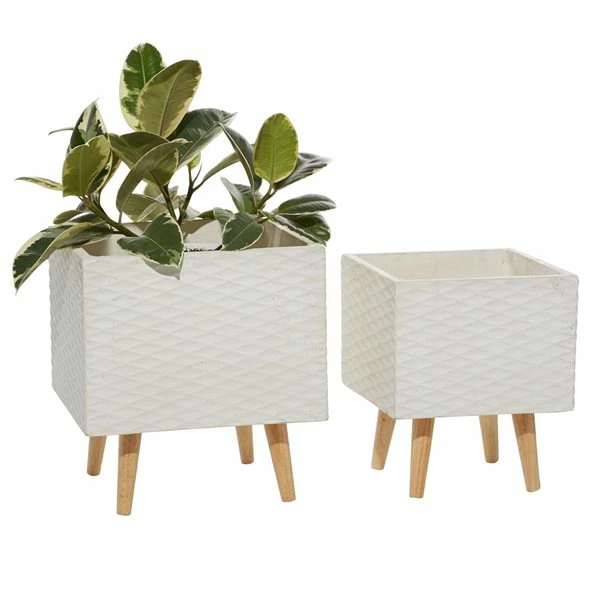 Budget โ Grayson Lane 11.3-in x 15.6-in White Ceramic Planters - Set of 2 ๐ 1 Budget โ Grayson Lane 11.3-in x 15.6-in White Ceramic Planters - Set of 2 ๐