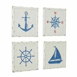 Buy 🎉 Grayson Lane 12-in x 12-in White Metal Coastal Wall Decor - Set of 2 ❤️ -GRAYSON LANE Sales 2022 330940949 AlternateImage7 l