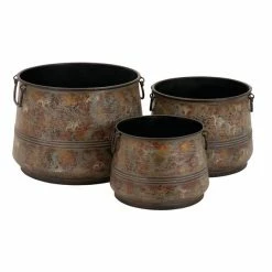 Cheapest ⌛ Grayson Lane 16-in x 11-in Brass Metal Planters - Set of 3 😉