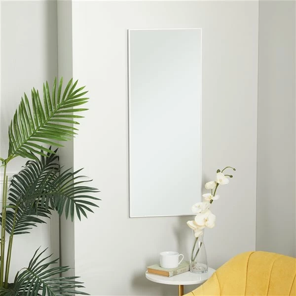 Coupon 🎉 Grayson Lane 36-in x 14-in Rectangle White Contemporary Framed Wall Mirror 🥰 2 Coupon 🎉 Grayson Lane 36-in x 14-in Rectangle White Contemporary Framed Wall Mirror 🥰 - Image 2