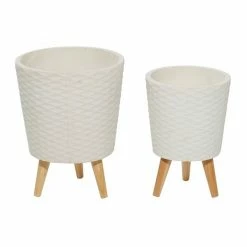 Cheap ⌛ Grayson Lane 9.90-in x 14.20-in White Wood Planters - Set of 2 🛒 -GRAYSON LANE Sales 2022 330940980 AlternateImage5 l