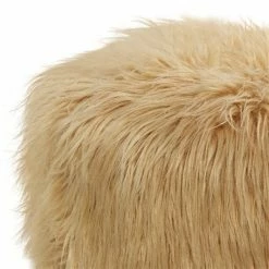 Promo 🌟 Grayson Lane Modern Brown Fabric Round Ottoman 😉 -GRAYSON LANE Sales 2022 330940985 AlternateImage3 l