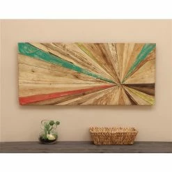 Best Sale 🔥 Grayson Lane 18-in x 39-in Brown Teak Wooden Rustic Abstract Wall Decor 🔔 -GRAYSON LANE Sales 2022 330940987 AlternateImage3 l