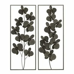 Best Sale ❤️ Grayson Lane 14-in x 36-in Black Metal Contemporary Wall Decor - Set of 2 🎉
