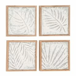 New 👏 Grayson Lane 11-in x 11-in Brown Metal Farmhouse Floral Wall Decor - Set of 4 🛒