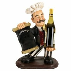 Promo 👍 Grayson Lane 20-in x 13-in Black Polystone Decorative Chalkboard Sign with Wine Holder ⭐