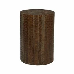 Brand new 🥰 Grayson Lane Modern Brown Teak Wood Round Ottoman 🛒