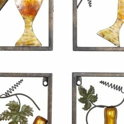 Wholesale 😍 Grayson Lane 18-in x 14-in Multicoloured Metal Traditional Wine Wall Decor - Set of 4 ⭐ -GRAYSON LANE Sales 2022 330941043 AlternateImage6 l