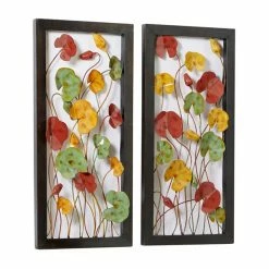 Hot Sale ❤️ Grayson Lane 30-in x 14-in Multicoloured Metal Traditional Floral Wall Decor - Set of 2 ❤️ -GRAYSON LANE Sales 2022 330941047 AlternateImage7 l