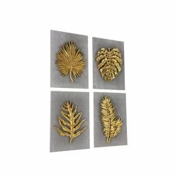 Buy ✨ Grayson Lane 8-in x 11-in Gold Concrete Modern Floral Wall Decor - Set of 4 🛒 -GRAYSON LANE Sales 2022 330941053 AlternateImage7 l