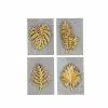 Buy ✨ Grayson Lane 8-in x 11-in Gold Concrete Modern Floral Wall Decor - Set of 4 🛒