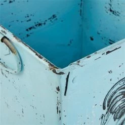 Deals ✨ Grayson Lane 23-in x 11-in Light Blue Metal Planter 🤩 -GRAYSON LANE Sales 2022 330941060 AlternateImage3 l