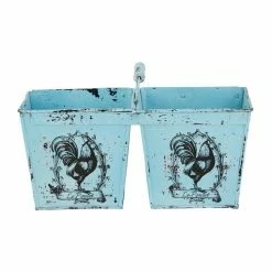 Deals ✨ Grayson Lane 23-in x 11-in Light Blue Metal Planter 🤩 -GRAYSON LANE Sales 2022 330941060 AlternateImage5 l