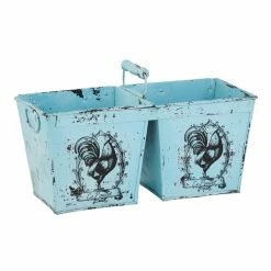 Deals ✨ Grayson Lane 23-in x 11-in Light Blue Metal Planter 🤩