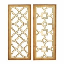 Wholesale 👍 Grayson Lane 16-in x 18-in Brown Wooden Farmhouse Wall Decor - Set of 2 🧨